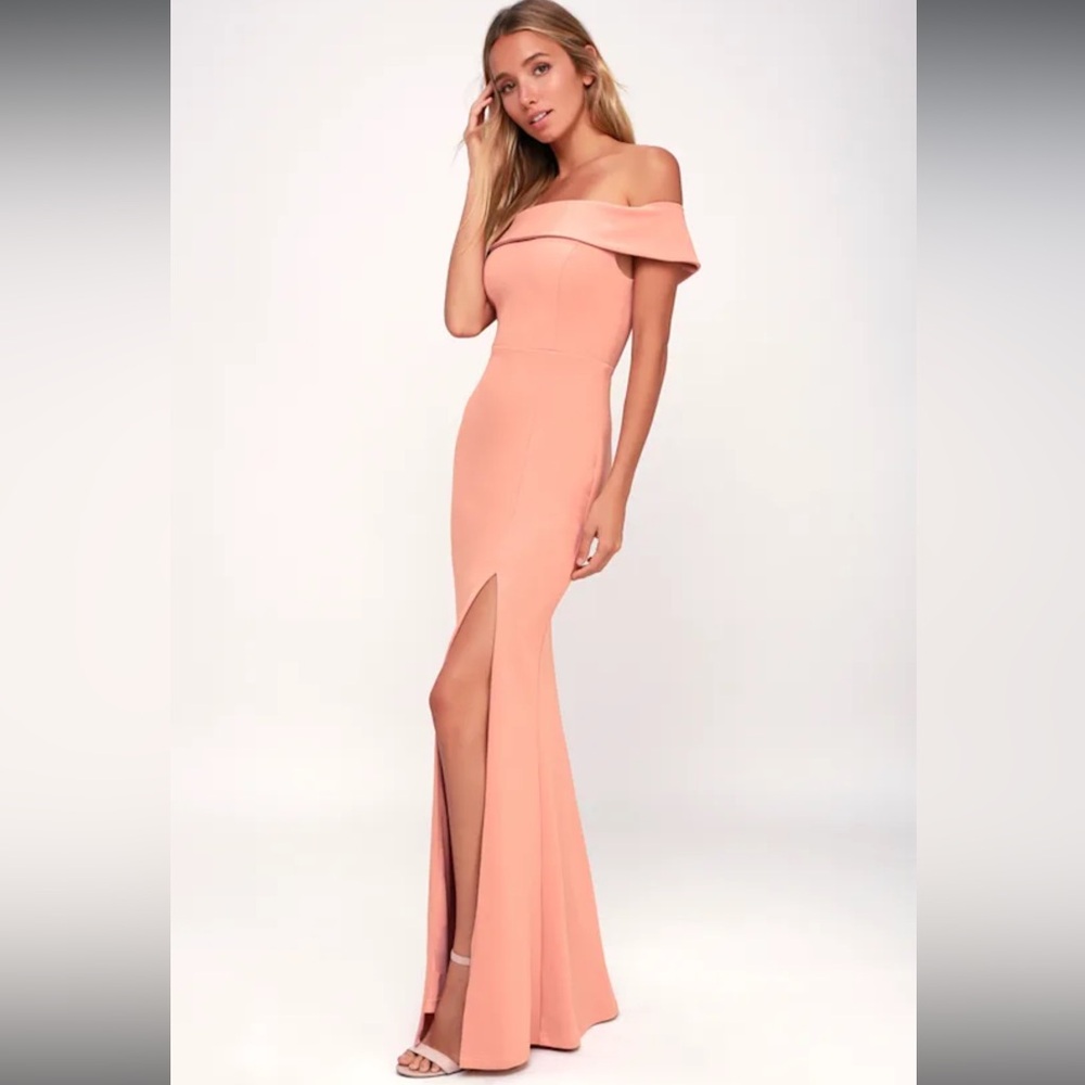 Aveline Mauve Pink Off-the-Shoulder Dress